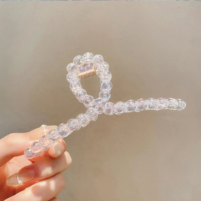 New Colorful Transparent Geometric Hair Claw For Women Girls Sweet Hair Decorate Claw Hair Clip Fashion Hair Accessories work school everyday wear