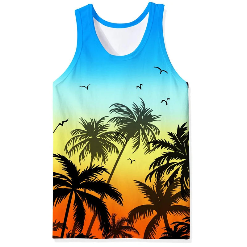 Tropical Tank Top Men boys Sleeveless vest
