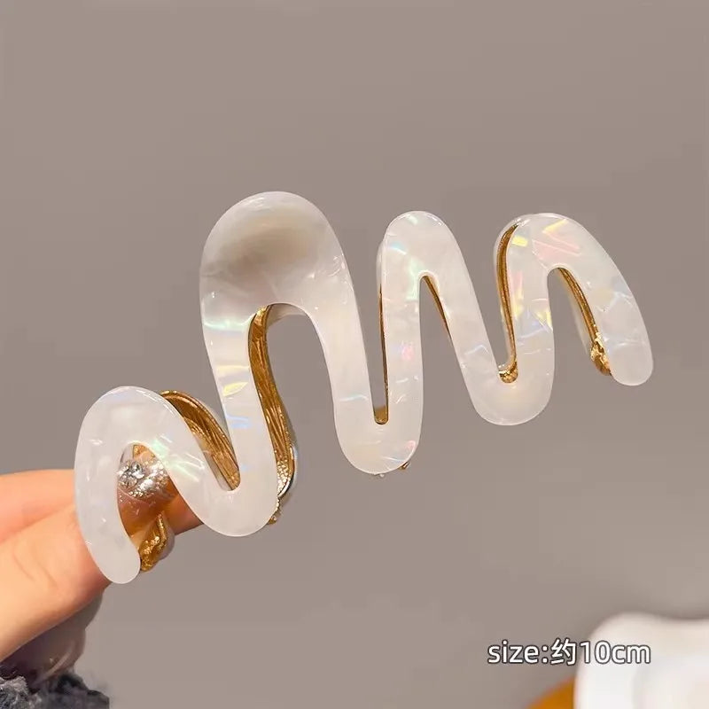 New Colorful Jelly Wave Hair Claw  clip          Hairpin Women Girls Fashion Design  Sweet Simple Irregular Hair Clip Headwear holidays  school everyday
