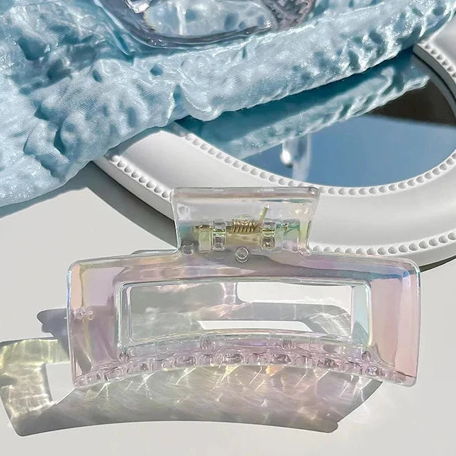 New Colorful Transparent Geometric Hair Claw For Women Girls Sweet Hair Decorate Claw Hair Clip Fashion Hair Accessories work school everyday wear