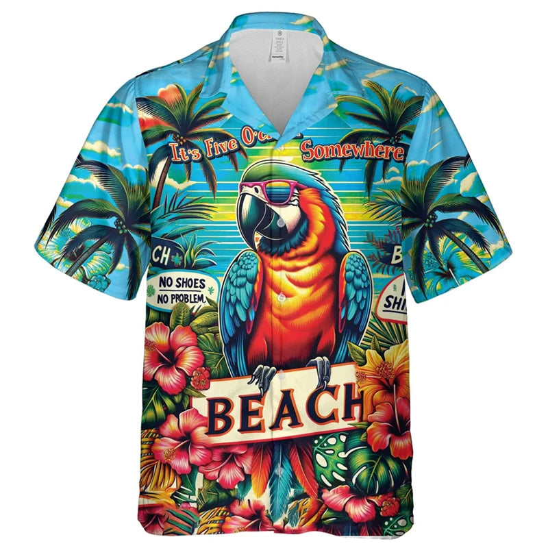 Parrot Shirts Hawaii Short Sleeve