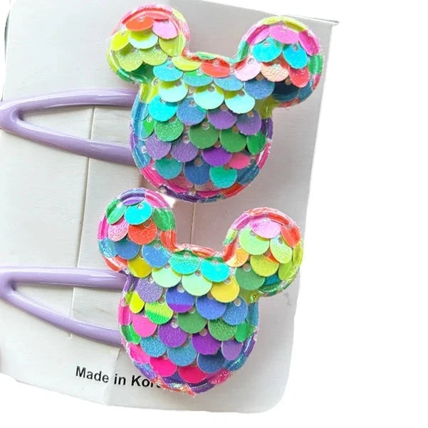 2PCS New Princess Scaly Heart Girls Hairpins Children Lovely Headwear Hairgrip Hair Clips Barrettes Hair Accessories butterfly star party