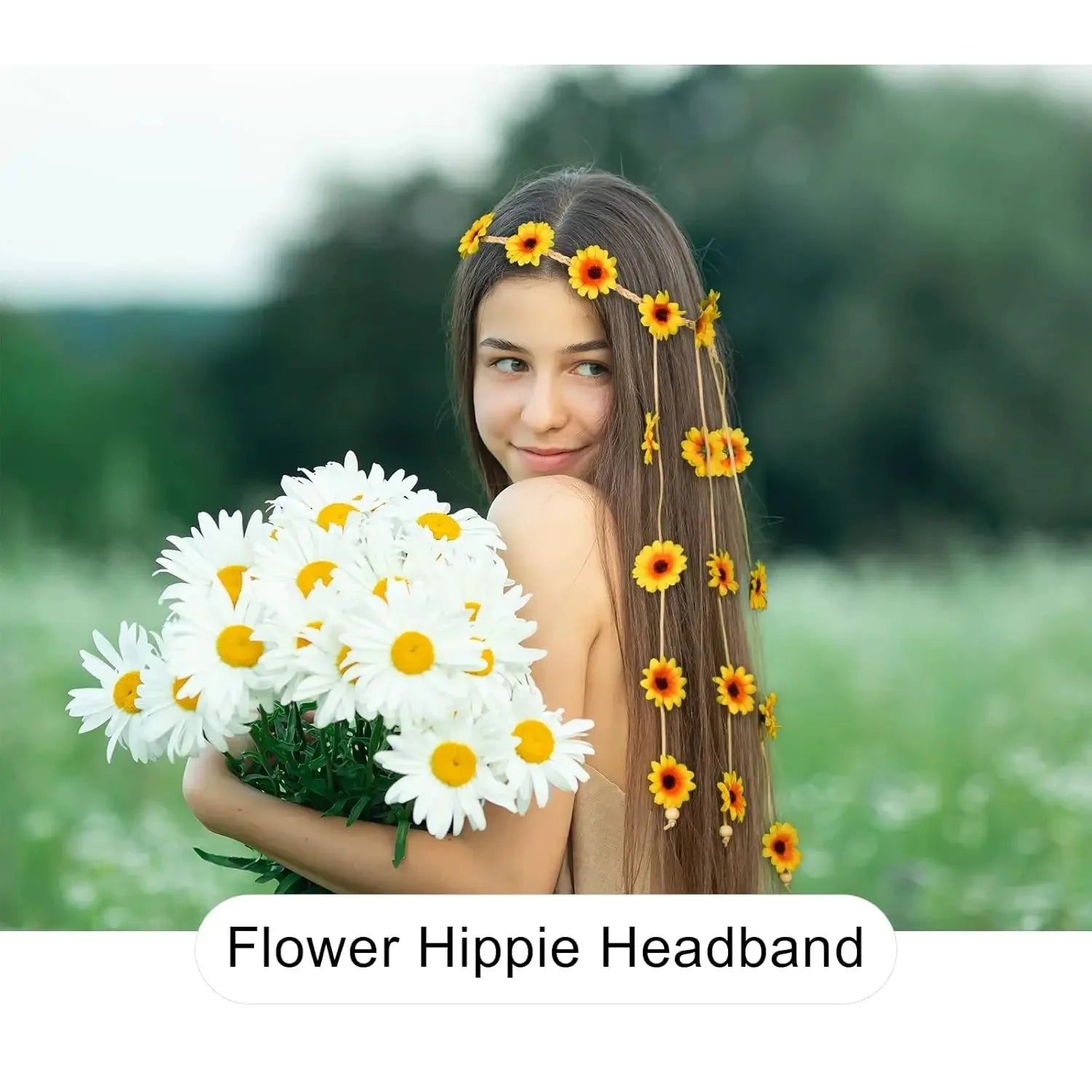 Daisy Sunflower Headband Floral Crown Hairband  festivals