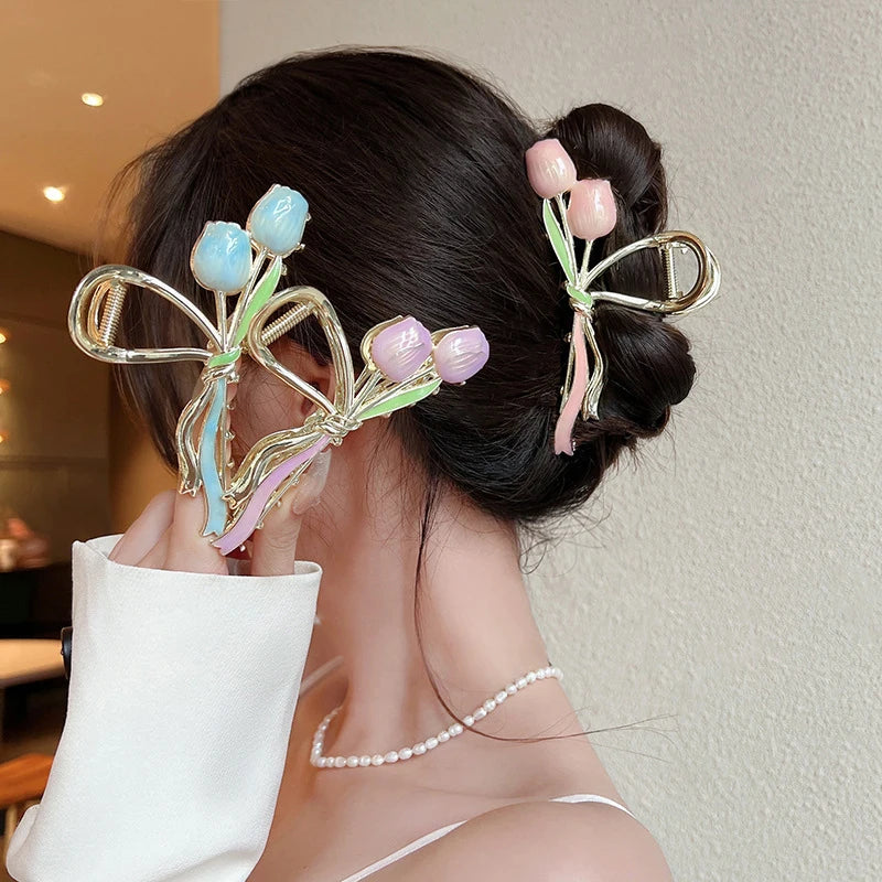 Tulip Flower Hair  claw Clip