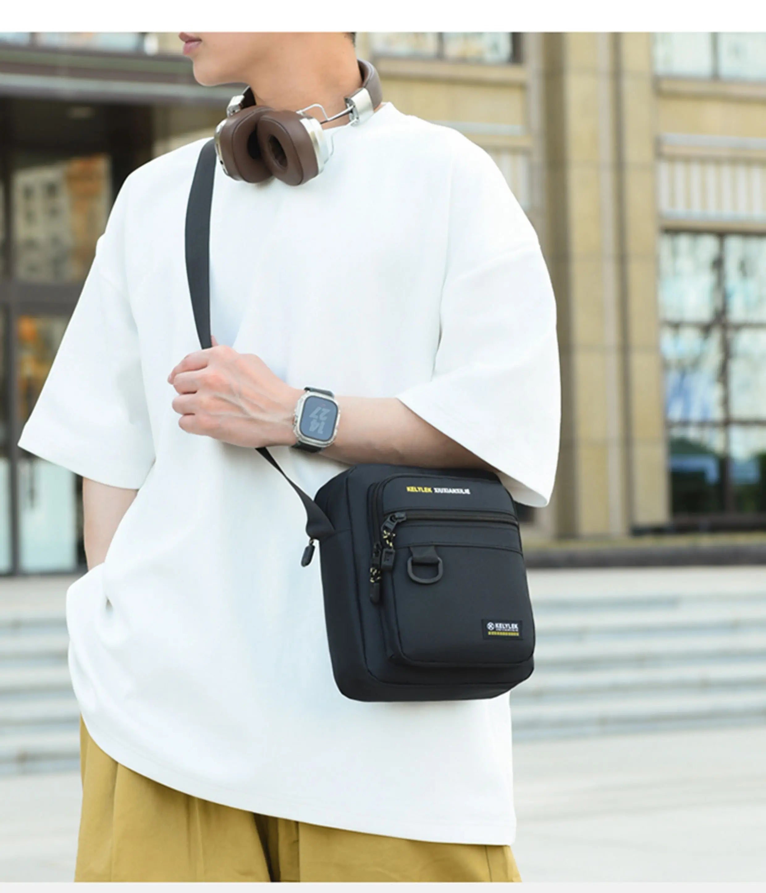 2025 New Outdoor Sports Large Capaci Bapa Mobile Phone Bag Men's Ox Cloth Waterproof Single oulder Slant Bag