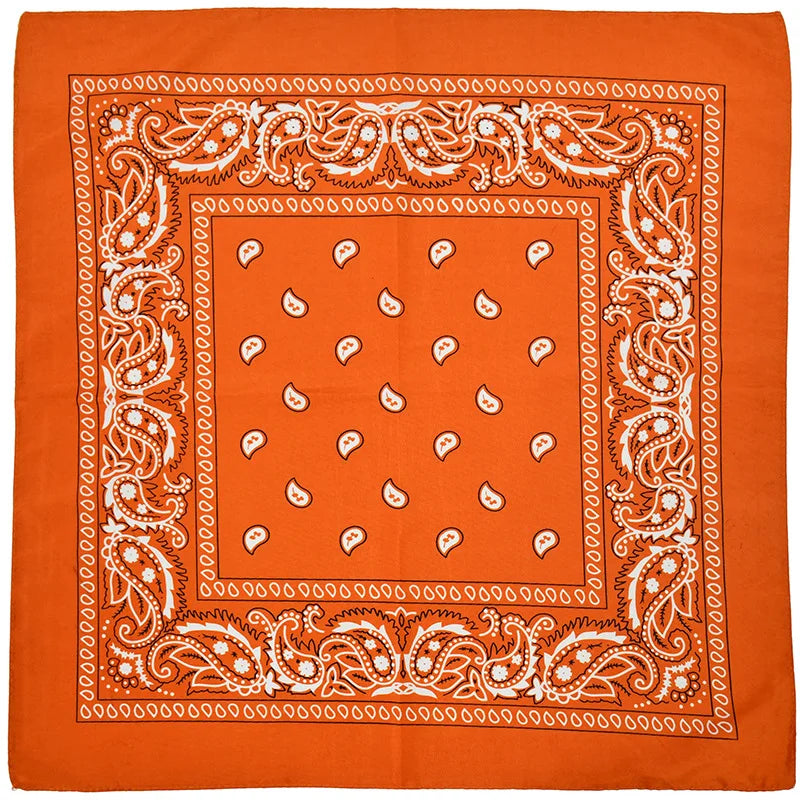2024 Fashion Hip Hop Bandana Square Scarf 54cm*54cm Black Red Headband Printed For Women/Men/Boys/Girls