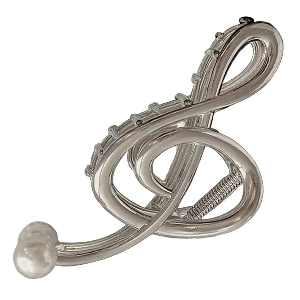 Hair Claw For Women Musical Note Shape Faux Pearl Hair Clip Back Head Shower Hair Claw Decorative Musical Note Hairclip present for a music teacher or musician gift