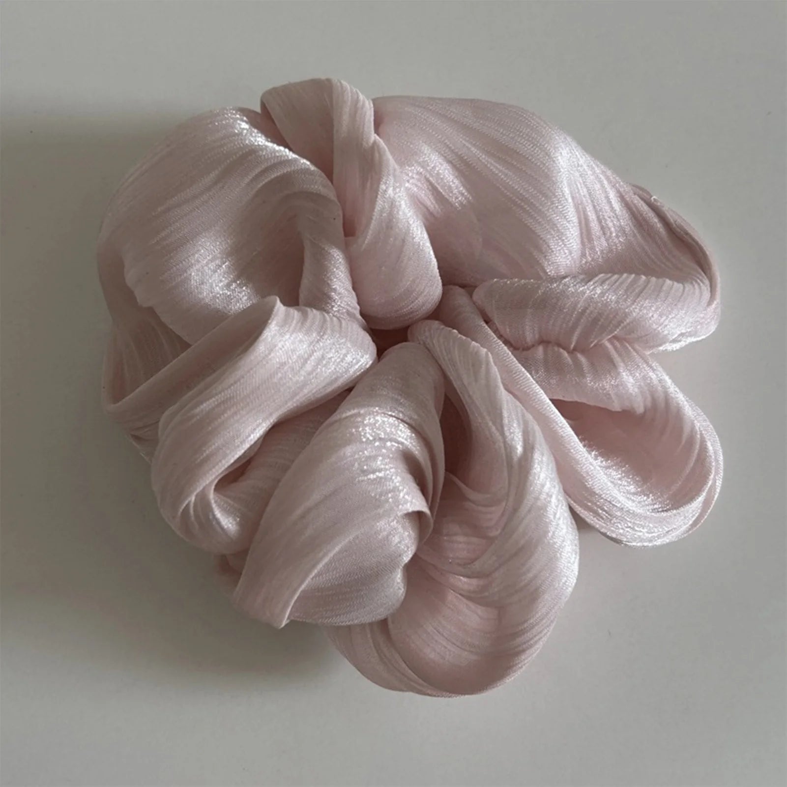 Pearl Sheen Hair Scrunchies for Women High Gloss Hair Bands Thick Elastic Ponytail Holders Elegant for Bridal Casual Occasions