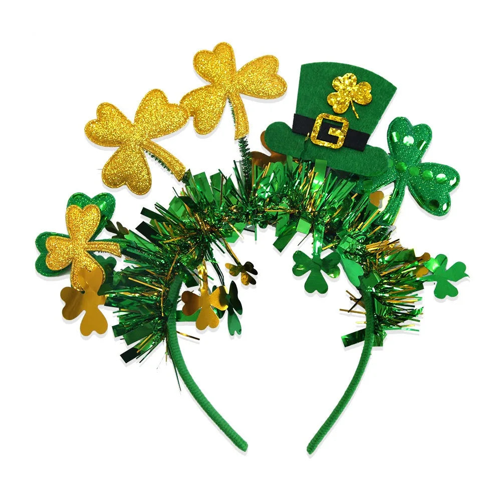 Fun St. Patrick's Day Headbands for Women Irish Festival Shamrock Party Headpiece Hair Accessories Unisex top of the morning to you  fancy dress