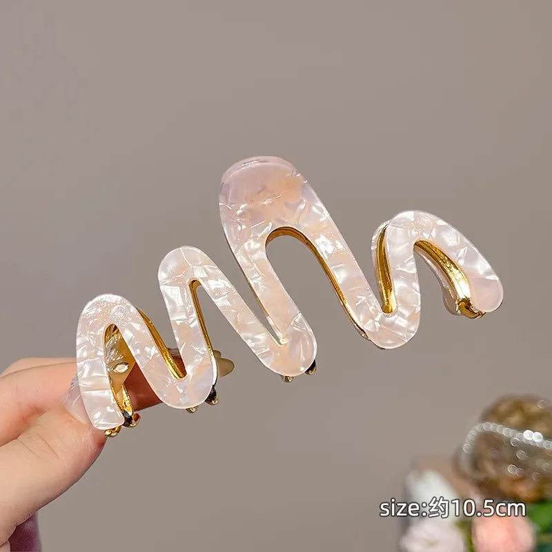 New Colorful Jelly Wave Hair Claw  clip          Hairpin Women Girls Fashion Design  Sweet Simple Irregular Hair Clip Headwear holidays  school everyday