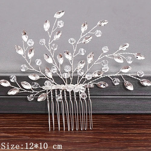 Wedding Hair Combs Bridal Hair Accessories For Women Hair Jewelry Silver Color Pearl Rhinestone Head Jewelry Women Accessoriesx