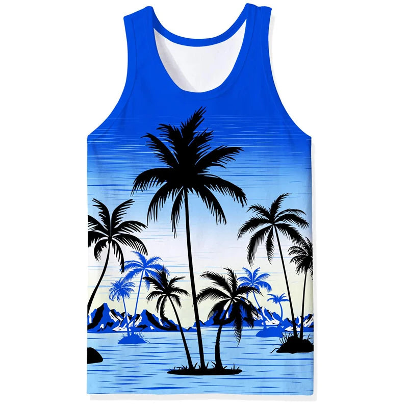 Tropical Tank Top Men boys Sleeveless vest