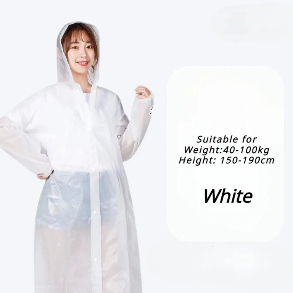 Disposable Adults Reusable Raincoats,Waterproof Rain Ponchos,Adults-Reusable Emergency Raincoats with Hood and Drawstring theme park  camping festival music