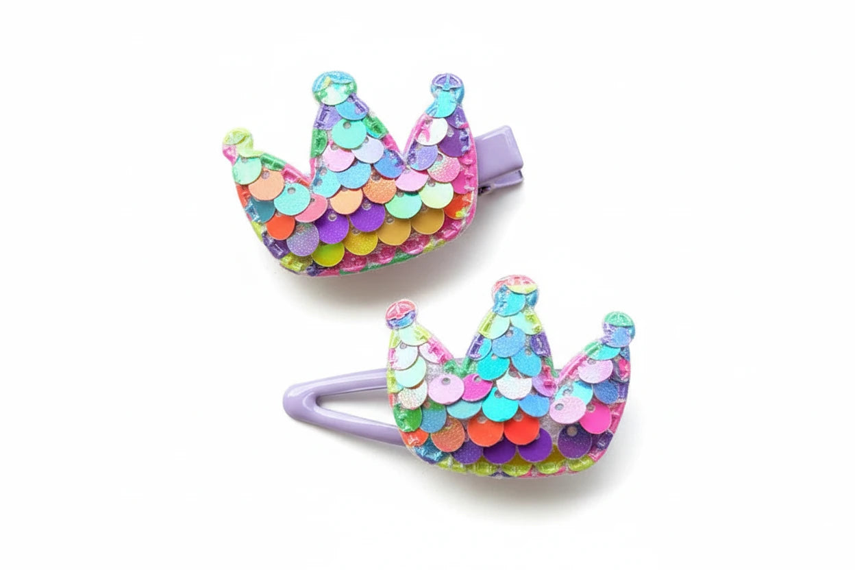 2PCS New Princess Scaly Heart Girls Hairpins Children Lovely Headwear Hairgrip Hair Clips Barrettes Hair Accessories butterfly star party