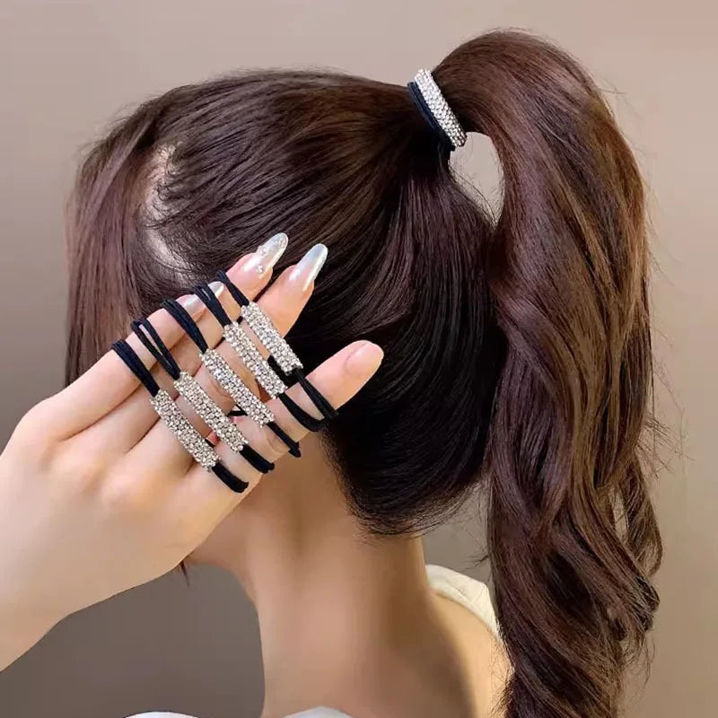 Rhinestone hair bobbles elastics
