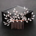 Bridal Hair Comb Wedding Headpiece Golden And Silvery Hair Comb Faux Pearl Hair Comb Rhinestone Crystal Hair Comb Wedding Hair A