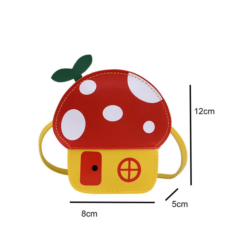 New Cute Girls Mushroom Purse Handbags Fashion Baby Kids Mini Crossbody Bags Children Small Shoulder Bags Wallet