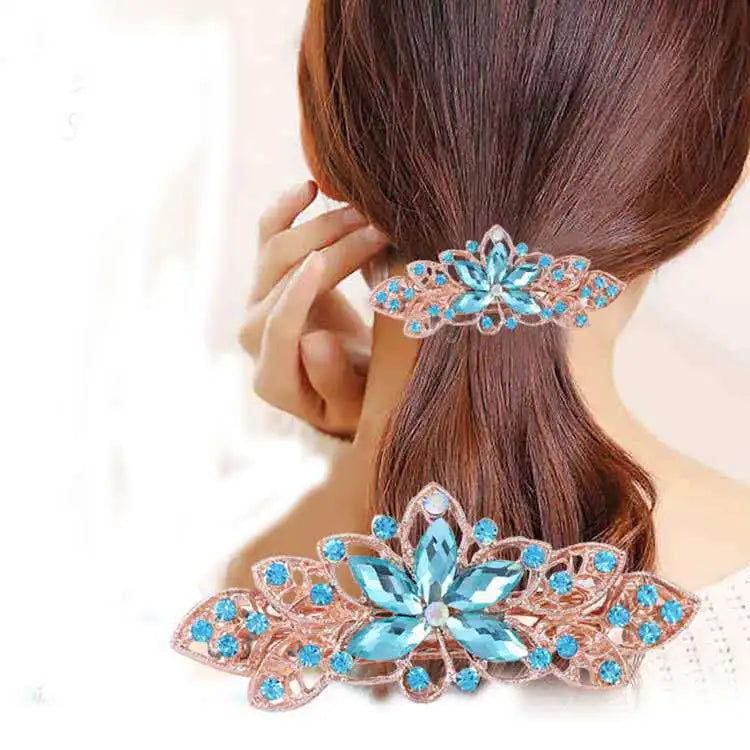 Crystal Floral Hairpin Rhinestone Hair Clip Barrettes
