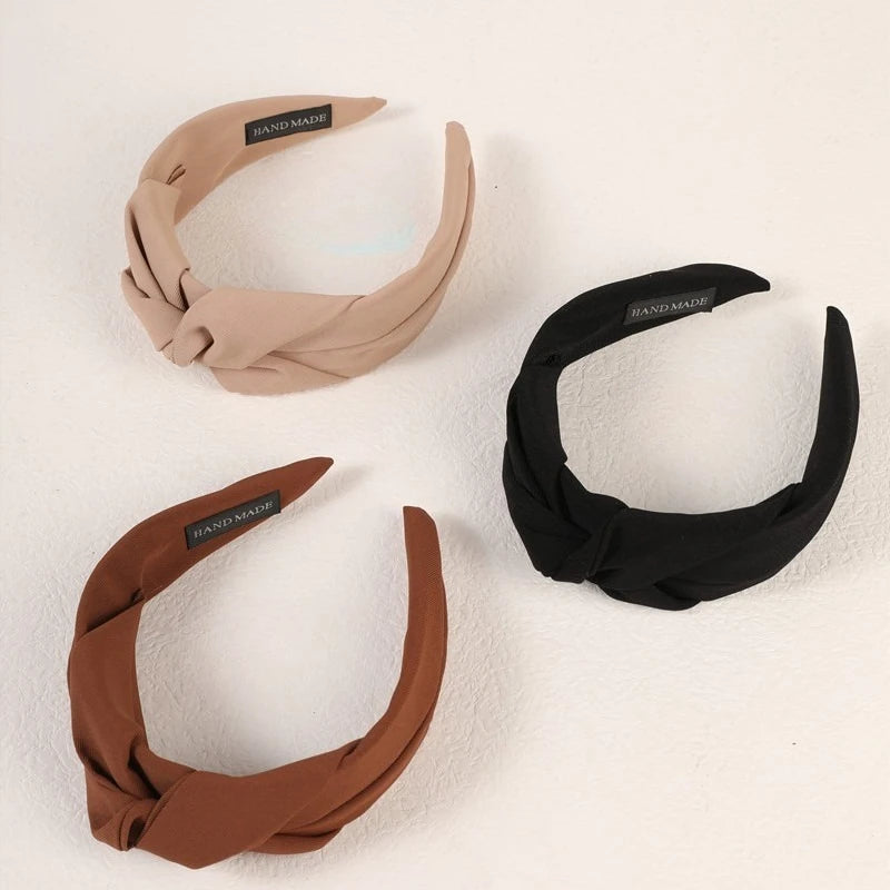 Knotted Headbands Vintage Cloth Design Wide Hairband Soft Hair Hoop Headdress for Women Girls Hair Accessories