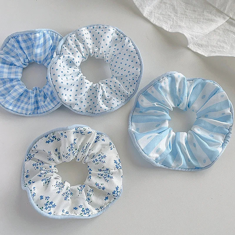 6 x Scrunchies Small Blue tones