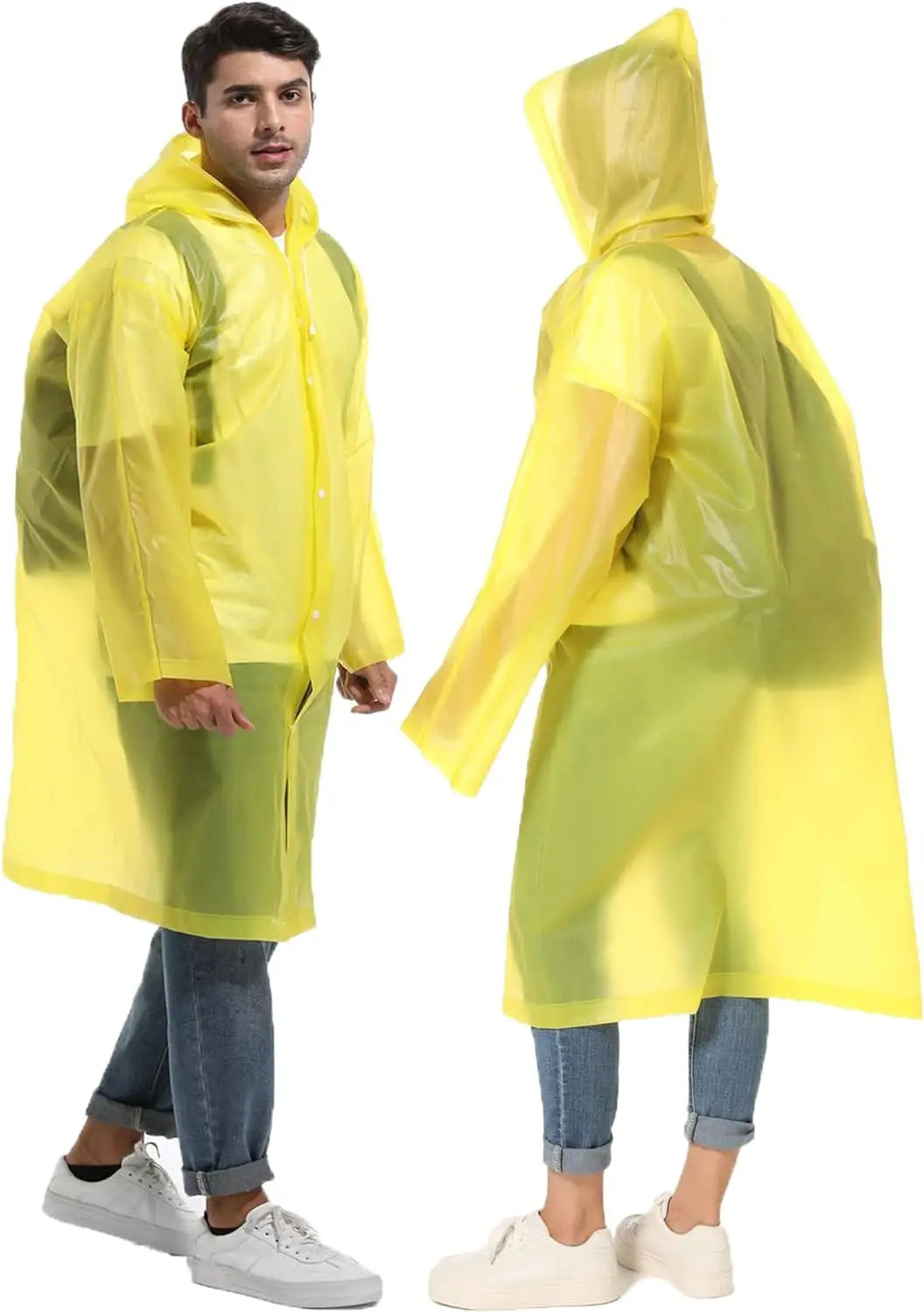 Disposable Adults Reusable Raincoats,Waterproof Rain Ponchos,Adults-Reusable Emergency Raincoats with Hood and Drawstring theme park  camping festival music
