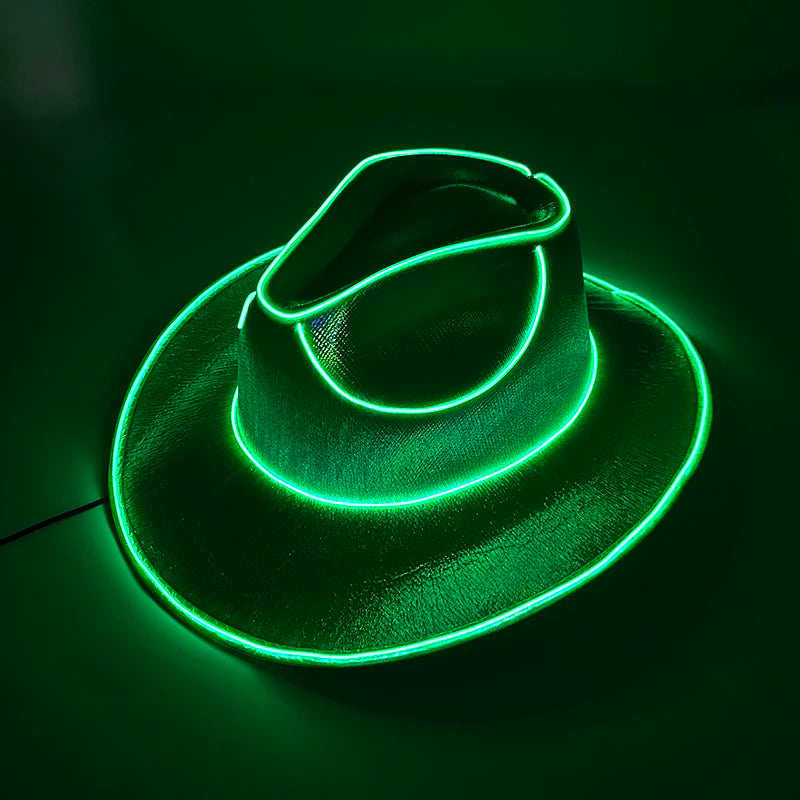 New Arrival Pearlescent Cowboy Hat Dance Costume Decorate Glowing Cowgirl Cap Glowing For Neon NightClub