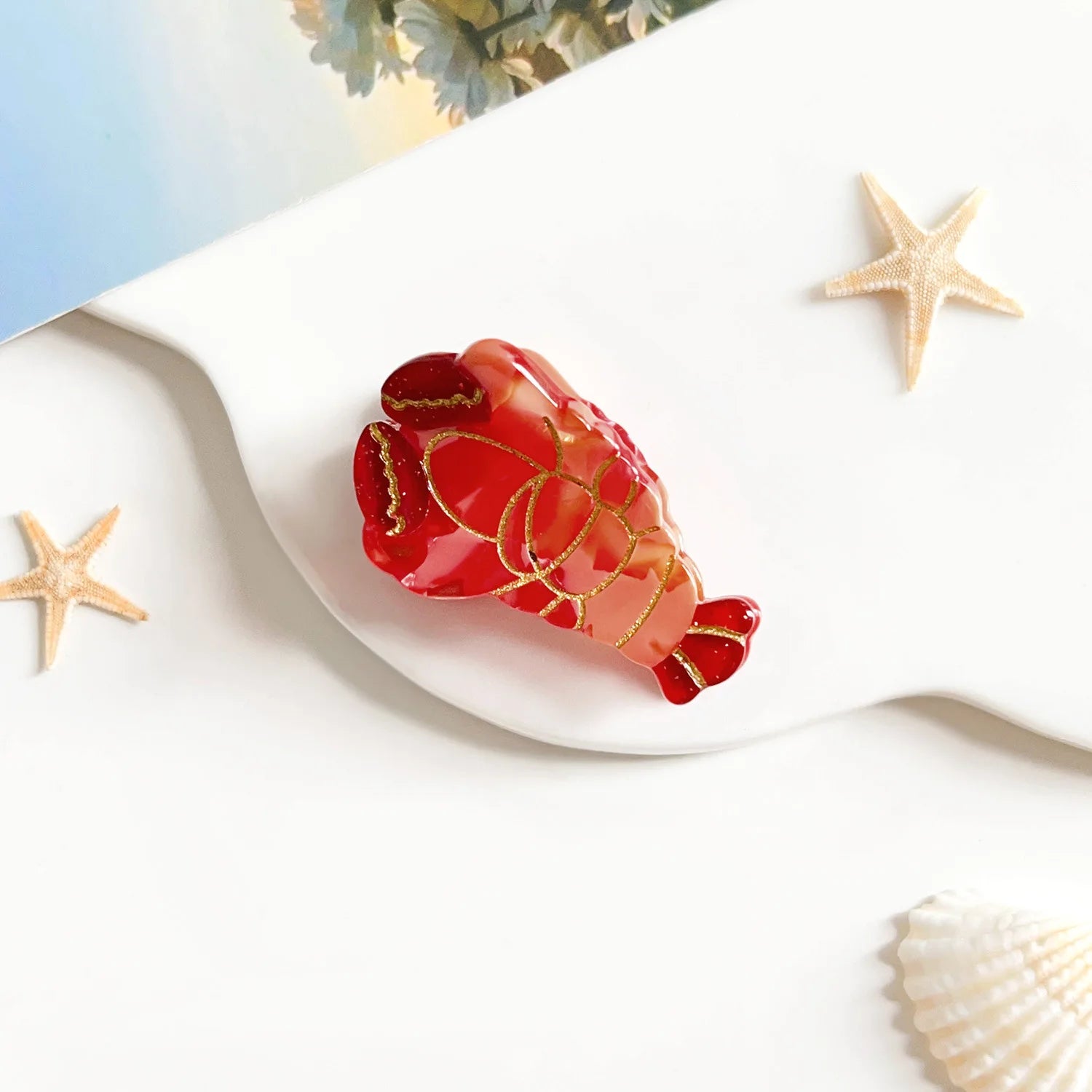 Fashion Cartoon Marine Small Animal Hairpins Cute Small Delicate Acetate Pan Hairpins Horsetail Half-tied Shark Clips Hair Claw octopus whale crab starfish seahorse shell lobster dolphin holidays beach party