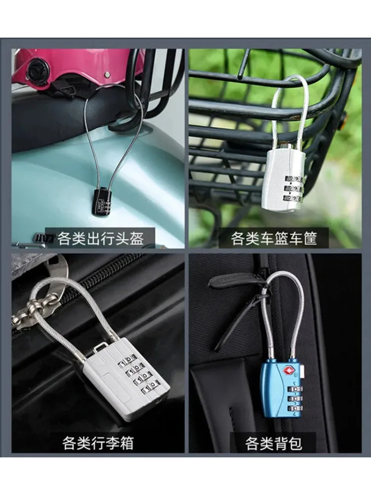 1Pcs 3 Digit Combination High Security TSA Customs Lock Helmet Lock For Backpack Trolley Case Luggage Suitcase Password Padlock