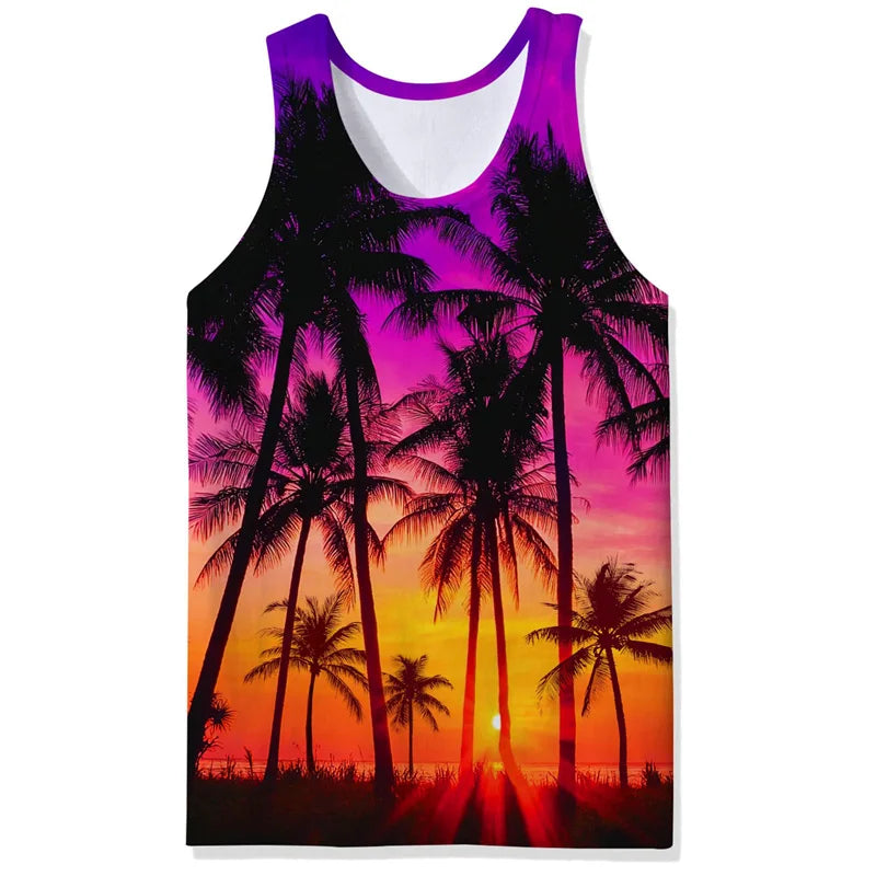 Tropical Tank Top Men boys Sleeveless vest