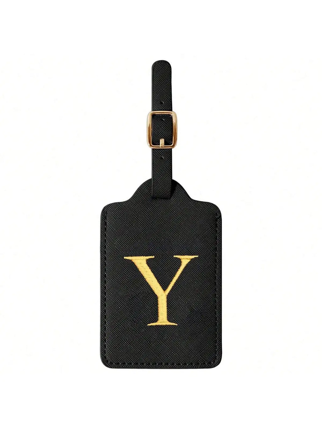 PU Leather Luggage Tag for Travel - Durable Suitcase ID Tag with Privacy Cover & Name Card Slot (A-Z) liu