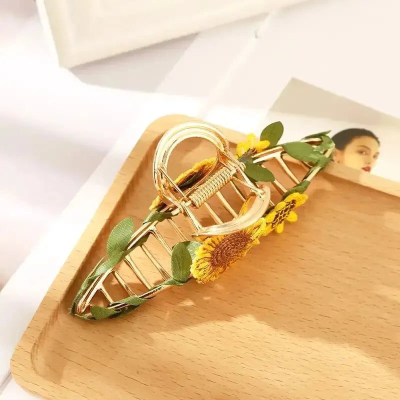 Fashion Cute Flower Alloy Hairclips For Women Multicolour Metal Hairclip Party Everyday flowers well made not cheap plastic these are metal strong clips ideal for holidays beach cruises days out and special occasions sunflower Italy holiday