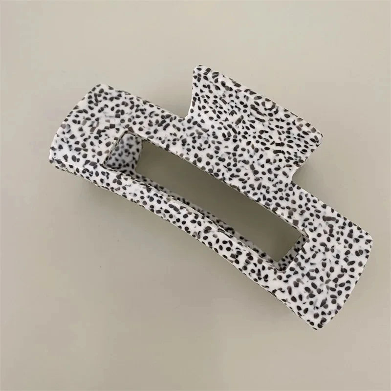 Large Acetate Hair Claw Clips Leopard Print Spot Dots Square Rectangle Geometric Shark Clip Grab Clamps Women Hair Accessories holidays work