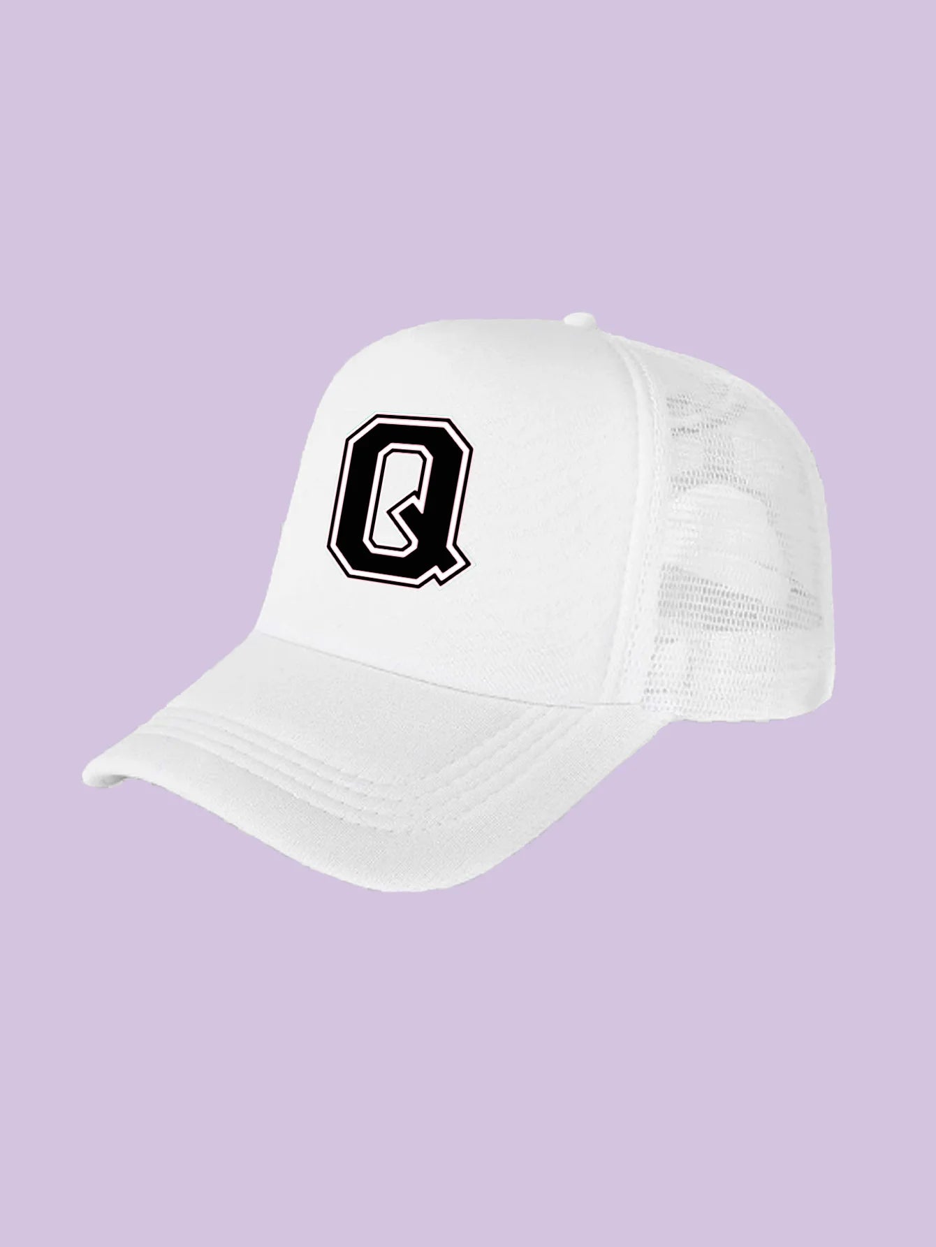 1Pc children's 26 letter printed baseball cap, fashionable sunshade duckbill cap for spring summer, breathable mesh trucker cap Initial cap