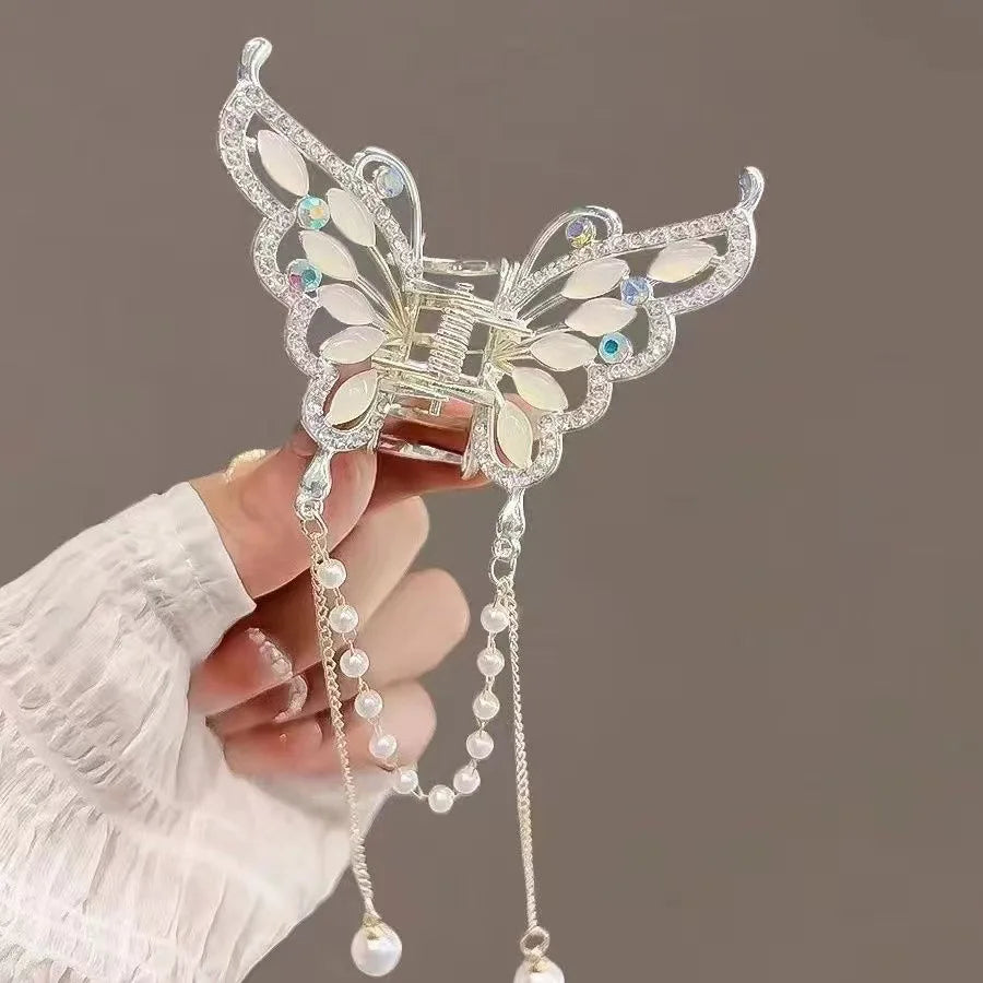 Fashion Shark Crab Clips Girls Hairpin Hair  Women Crystal Simple Hair Clip Butterfly Pearl Tassel Metal Hair Claw Accessories cruise holiday beach party elegant hair special occasion
