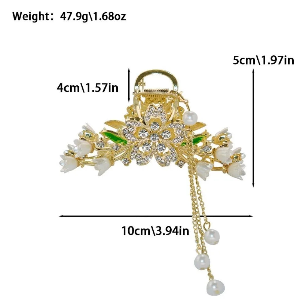 Fashion Metal Flower Hair Clips Exquisite Lily Tulip Rose Shark Clip Advanced Non-Slip Hair Claw Hair Accessories