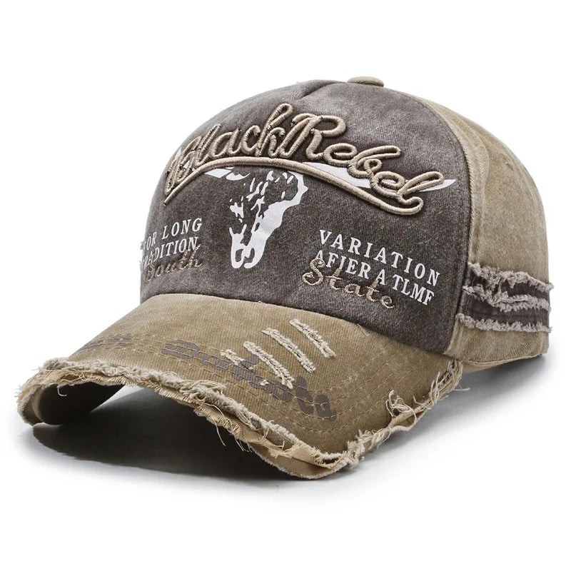 Hat Men  Peaked Cap Men  Spring and Autumn Aun Hat Washed Retro Old Men  Baseball Cap Breathable Embroidery Sun Protection