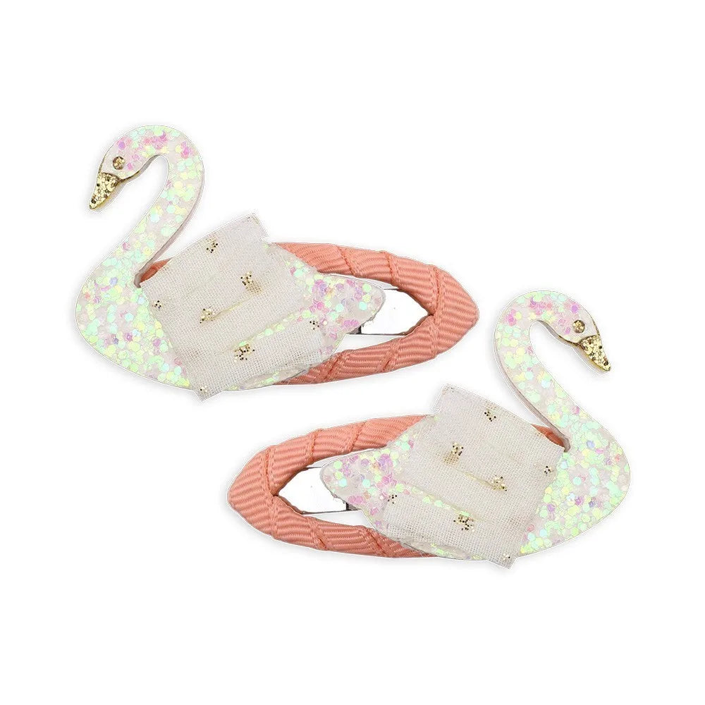 2 Pcs Cute Baby Girl Hair Clip Hairpin Accessory Rose Kids Children Headwear Infant Photo Props Bird Unicorn Fox Swan Star Heart