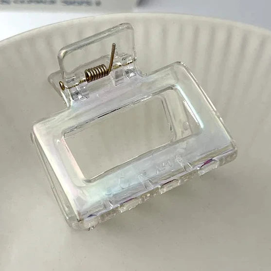 New Colorful Transparent Geometric Hair Claw For Women Girls Sweet Hair Decorate Claw Hair Clip Fashion Hair Accessories work school everyday wear