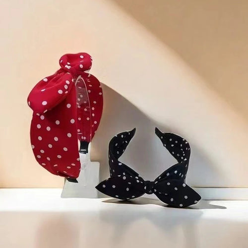 1pc New Vintage Red Hairband for Women; Versatile Bow Headband with Wide Edge; Korean Style Hair Accessories