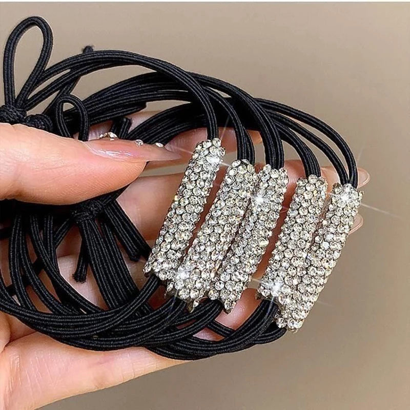 Rhinestone hair bobbles elastics