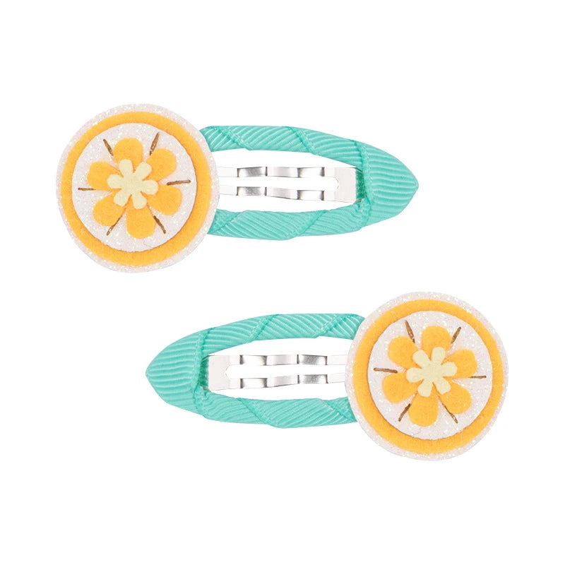 2 Piece Baby Girl Hairpin Hair Clip Accessory Kids Children Headwear Photography Toddler Animal Fruit Kitty Rabbit Shell Flower