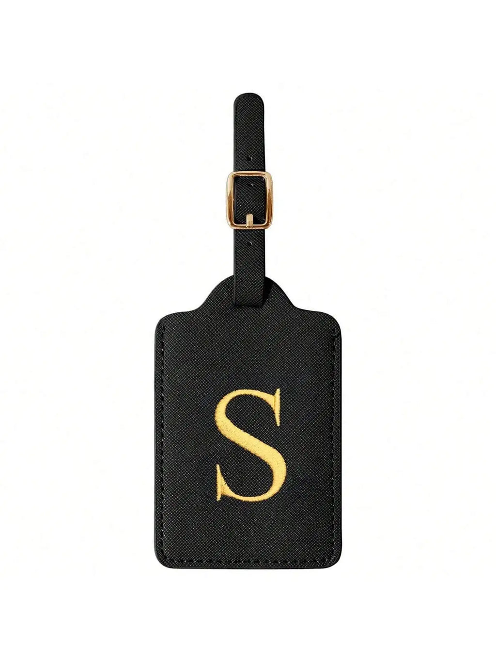 PU Leather Luggage Tag for Travel - Durable Suitcase ID Tag with Privacy Cover & Name Card Slot (A-Z) liu