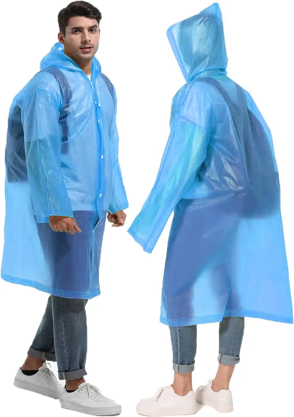 Disposable Adults Reusable Raincoats,Waterproof Rain Ponchos,Adults-Reusable Emergency Raincoats with Hood and Drawstring theme park  camping festival music