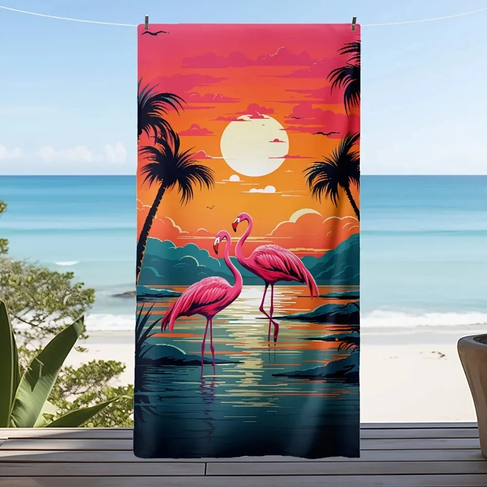 Microfiber Hairring Printed Beach Towel Mountain Climbing Yoga Beach Swimming Running Absorbent Soft Towel