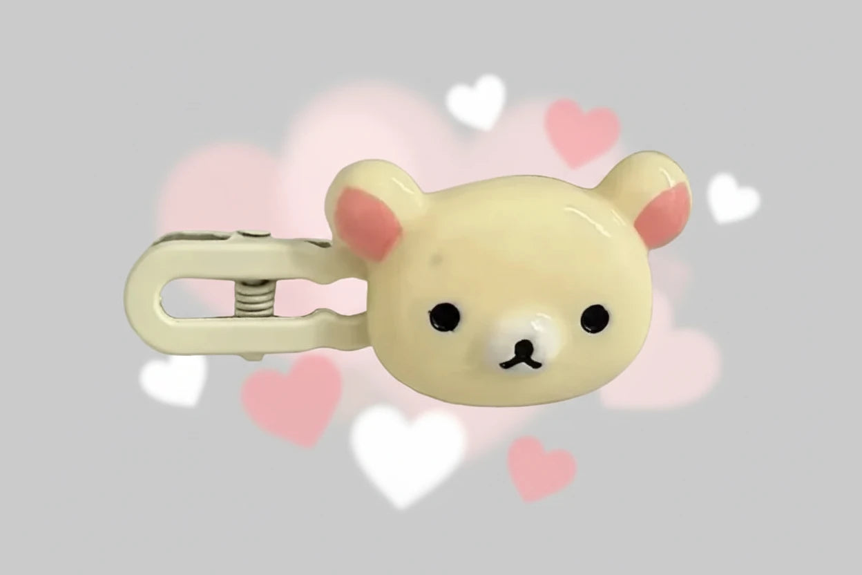 Teddy bear Hair Clips for Girls  Relax Bear Hairpin Women Bangs Bobby Pin Fashion Duckbill Clip Kids Hairs Ornaments Gift pretty baby girls toddler