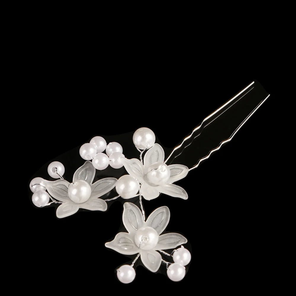 Festival Wedding Accessories Plait Hairpin Hair Jewelry Headdress Bride Hairpin Flower Hairpin Hair Clip pink white red