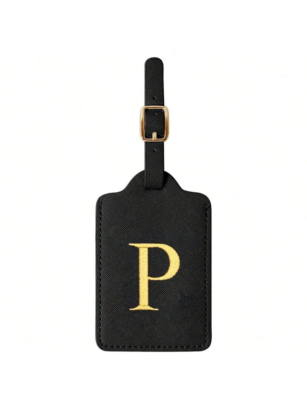 PU Leather Luggage Tag for Travel - Durable Suitcase ID Tag with Privacy Cover & Name Card Slot (A-Z) liu