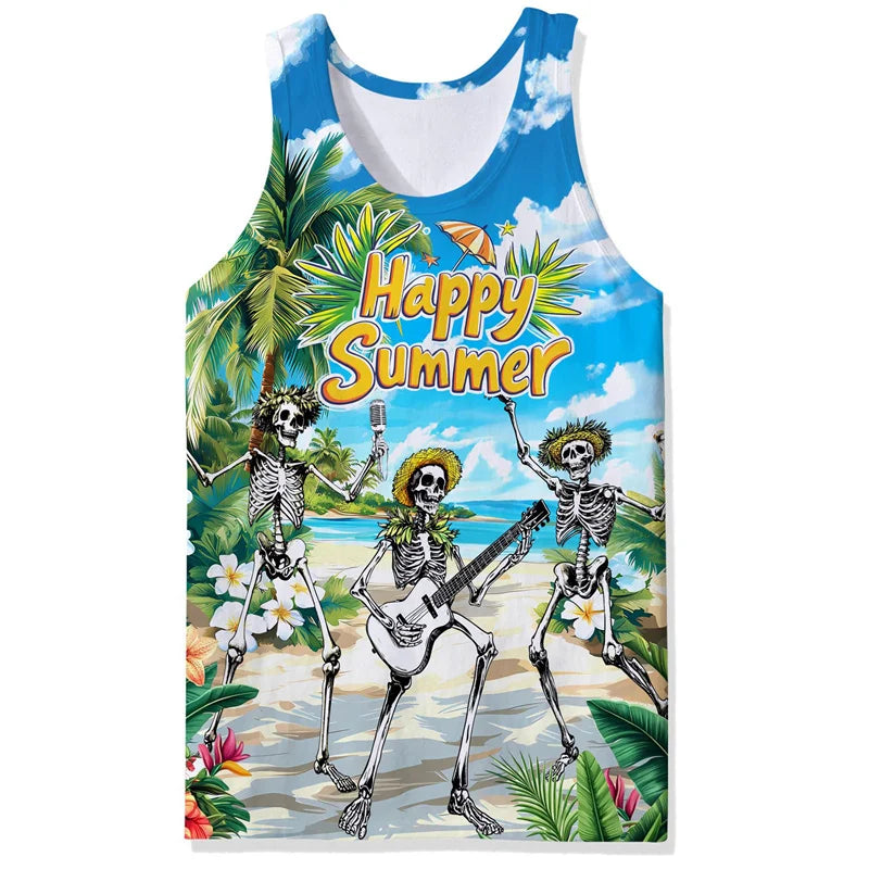 Tropical Tank Top Men boys Sleeveless vest
