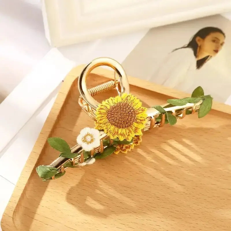 Fashion Cute Flower Alloy Hairclips For Women Multicolour Metal Hairclip Party Everyday flowers well made not cheap plastic these are metal strong clips ideal for holidays beach cruises days out and special occasions sunflower Italy holiday