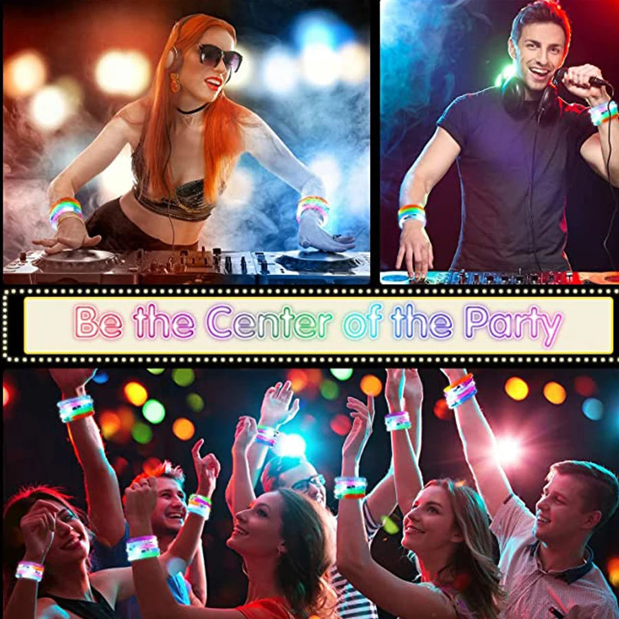 10/20/30/40/50 Pcs Led Bracelets Wristbands Glow In The Dark Party Supplies Neon Light Up Bracelet Wedding Party Decoration